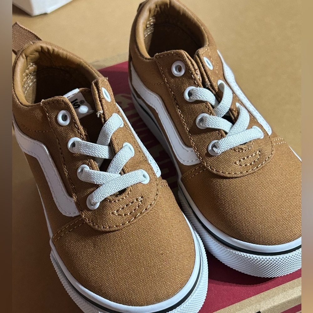 Vans Kids Brown Canvas Sneakers - Picture 2 of 6